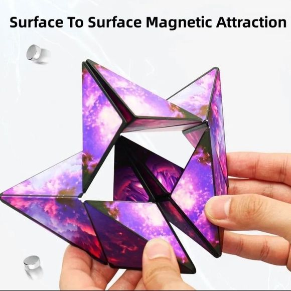 Magic Magnetic Cube (Purple Nebula) - Puzzle, Fidget Toy - Picture 1 of 12